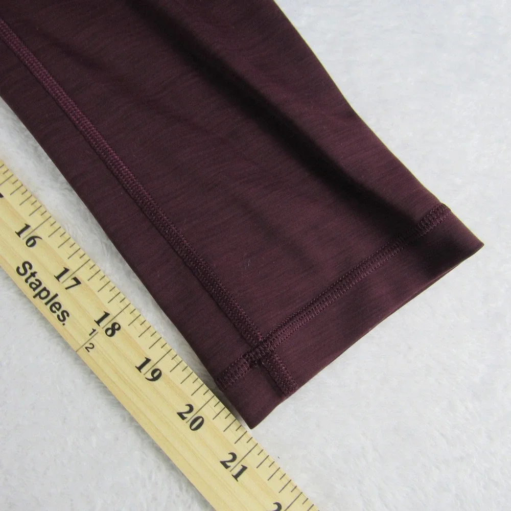 Lululemon Crop Leggings Womens 6 Burgundy High Rise Yoga Pants - Picture 3 of 5